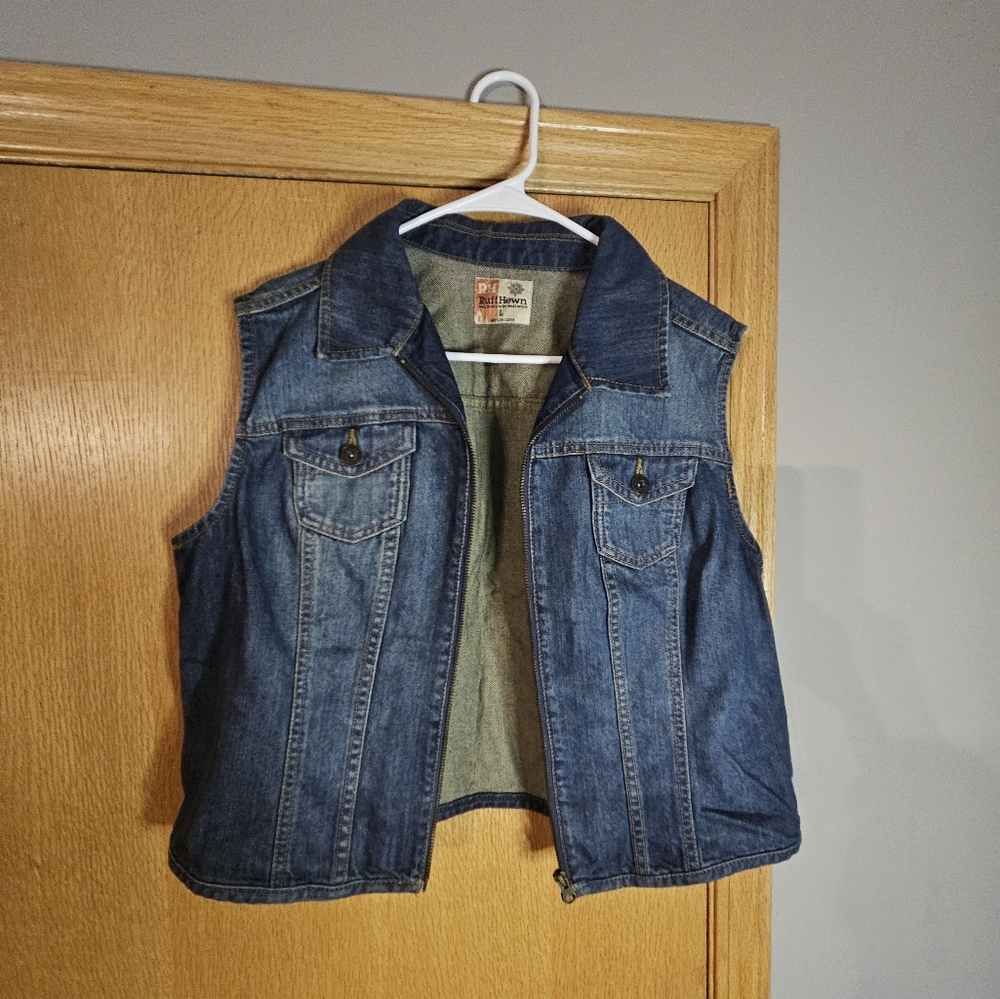 Ruff Hewn Zip Up Denim Vest